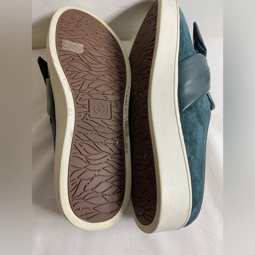 Spenco‎ Teal Suede Bow Mules Slip On Sneakers Women Size Unknown - Picture 5 of 5
